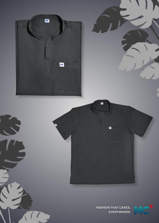 FlexMove Onyx Mandarin Tops Comfortable Durable Material Scrub Suit for Women Ideal for Work Environments Reliability and Longevity