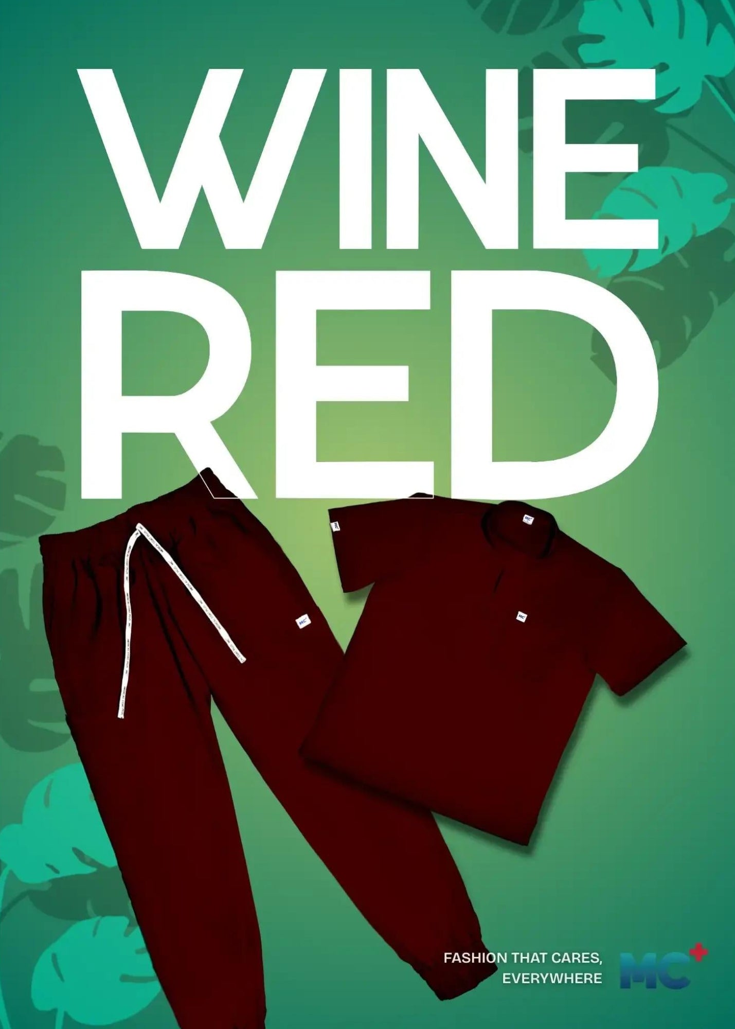 FlexMove Wine Red Jogger Bottom Comfortable Durable Material Scrub Suit for Women