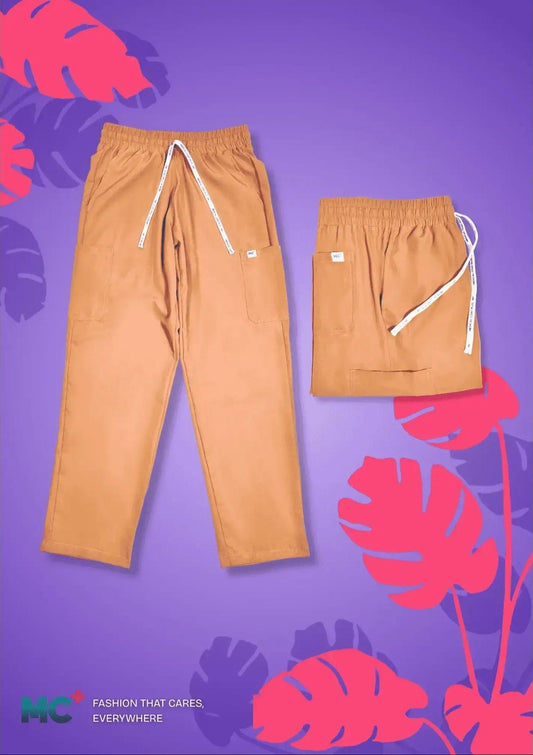 FlexMove Blush Peach Straight Cut Bottom Comfortable Durable Material Scrub Suit for Women