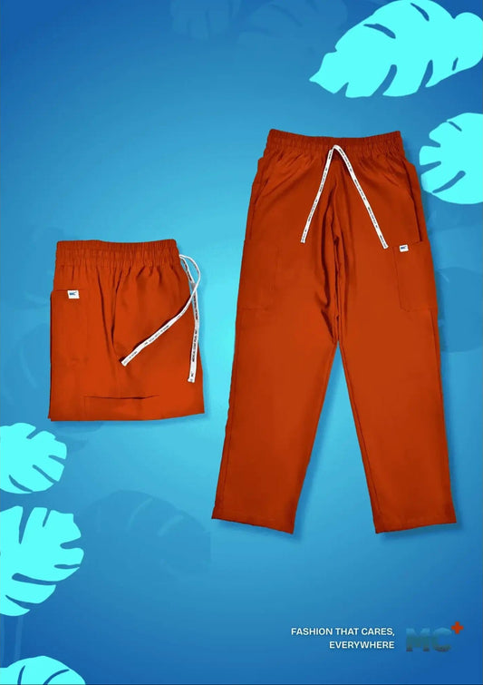 FlexMove Copper Clay Straight Cut Bottom Comfortable Durable Material Scrub Suit for Men