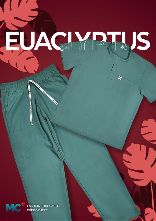 FlexMove Eucalyptus Mandarin Tops Comfortable Durable Material Scrub Suit for Women Ideal for Work Environments Reliability and Longevity