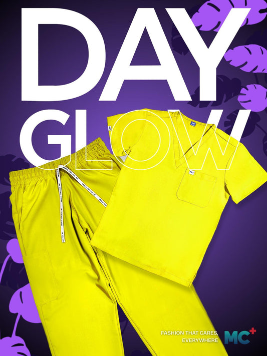 FlexMove Dayglow V-Neck Tops Comfortable Durable Material Scrub Suit for Men