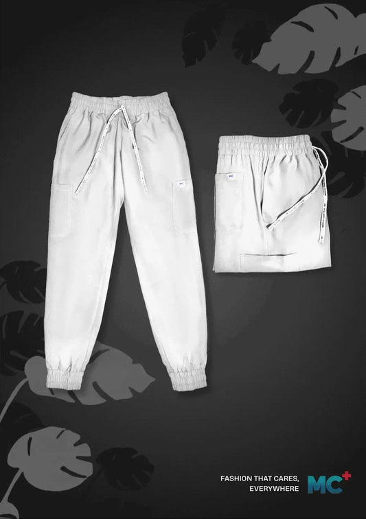 FlexMove Arctic White Jogger Bottom Comfortable Durable Material Scrub Suit for Women