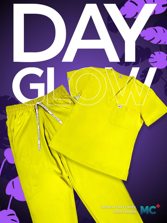 FlexMove Dayglow Mandarin Tops - Scrub Suit for Men Workwear made with Durable Material