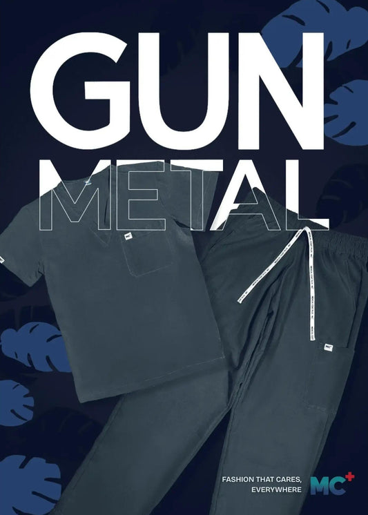 FlexMove Gunmetal Straight Cut Bottom Comfortable Durable Material Scrub Suit for Women