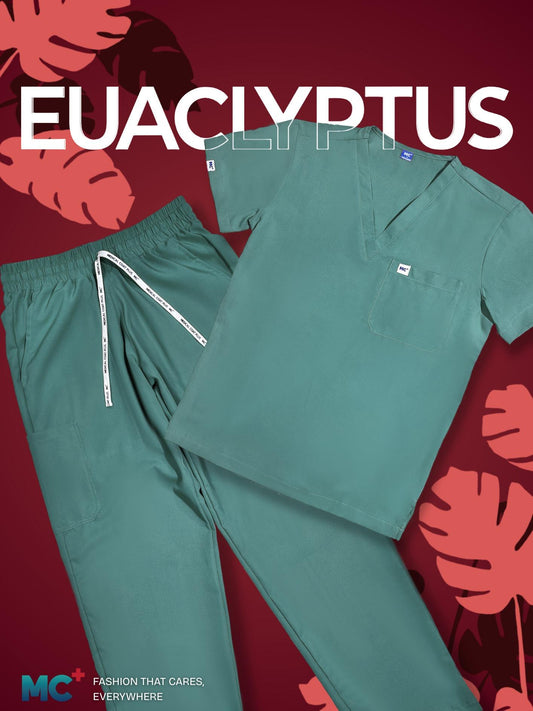 FlexMove Eucalyptus V-Neck Tops Comfortable Durable Material Scrub Suit for Men