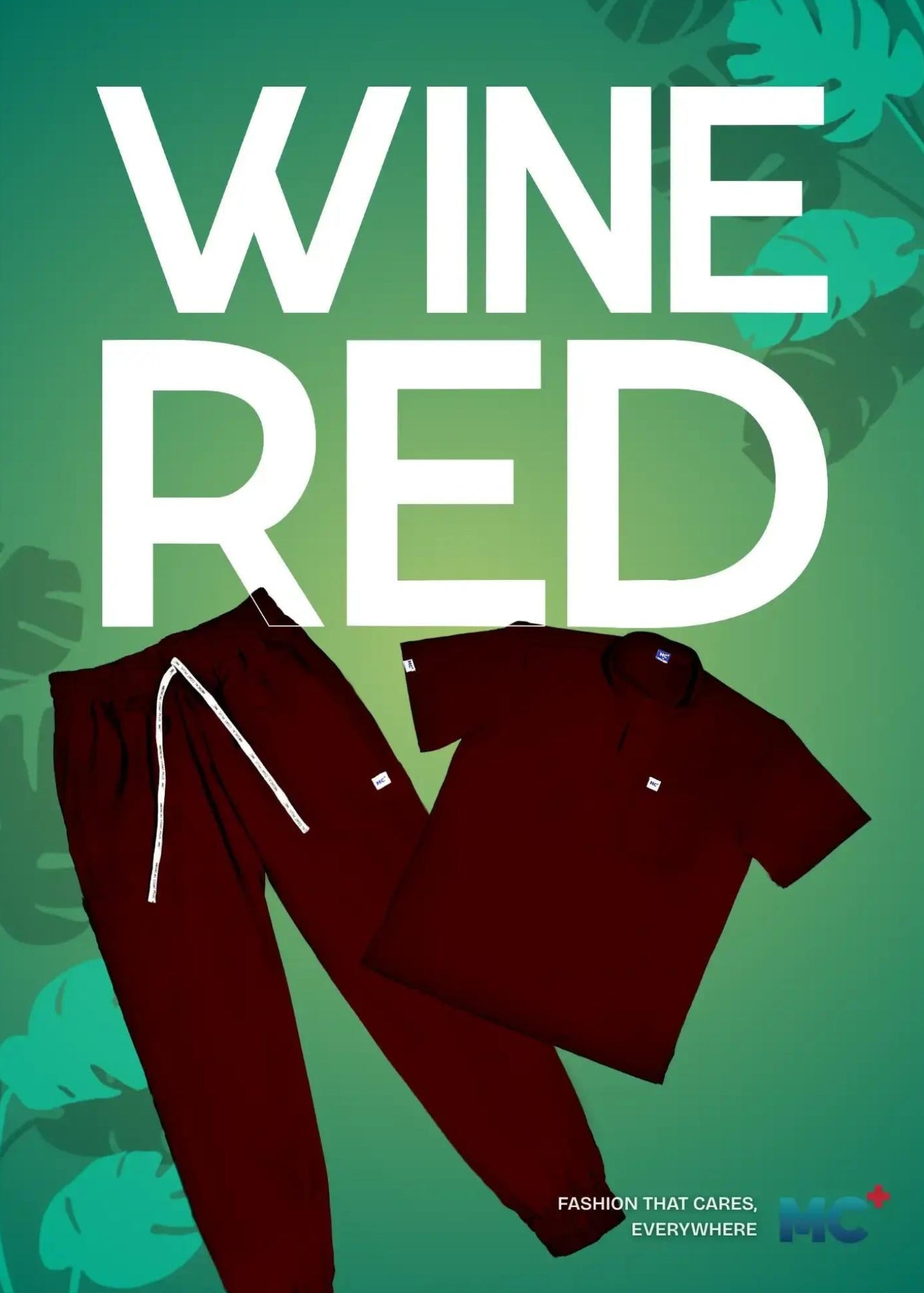 FlexMove Wine Red Jogger Bottom Comfortable Durable Material Scrub Suit for Men