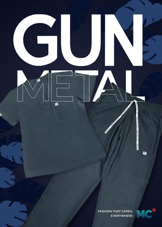 FlexMove Gunmetal Mandarin Tops Comfortable Durable Material Scrub Suit for Women Ideal for Work Environments Reliability and Longevity