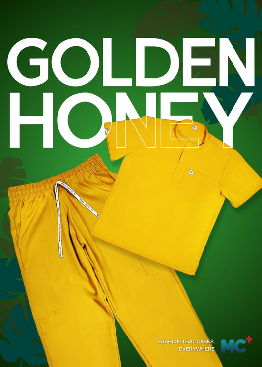 FlexMove Golden Honey Mandarin Tops Comfortable Durable Material Scrub Suit for Women Ideal for Work Environments Reliability and Longevity