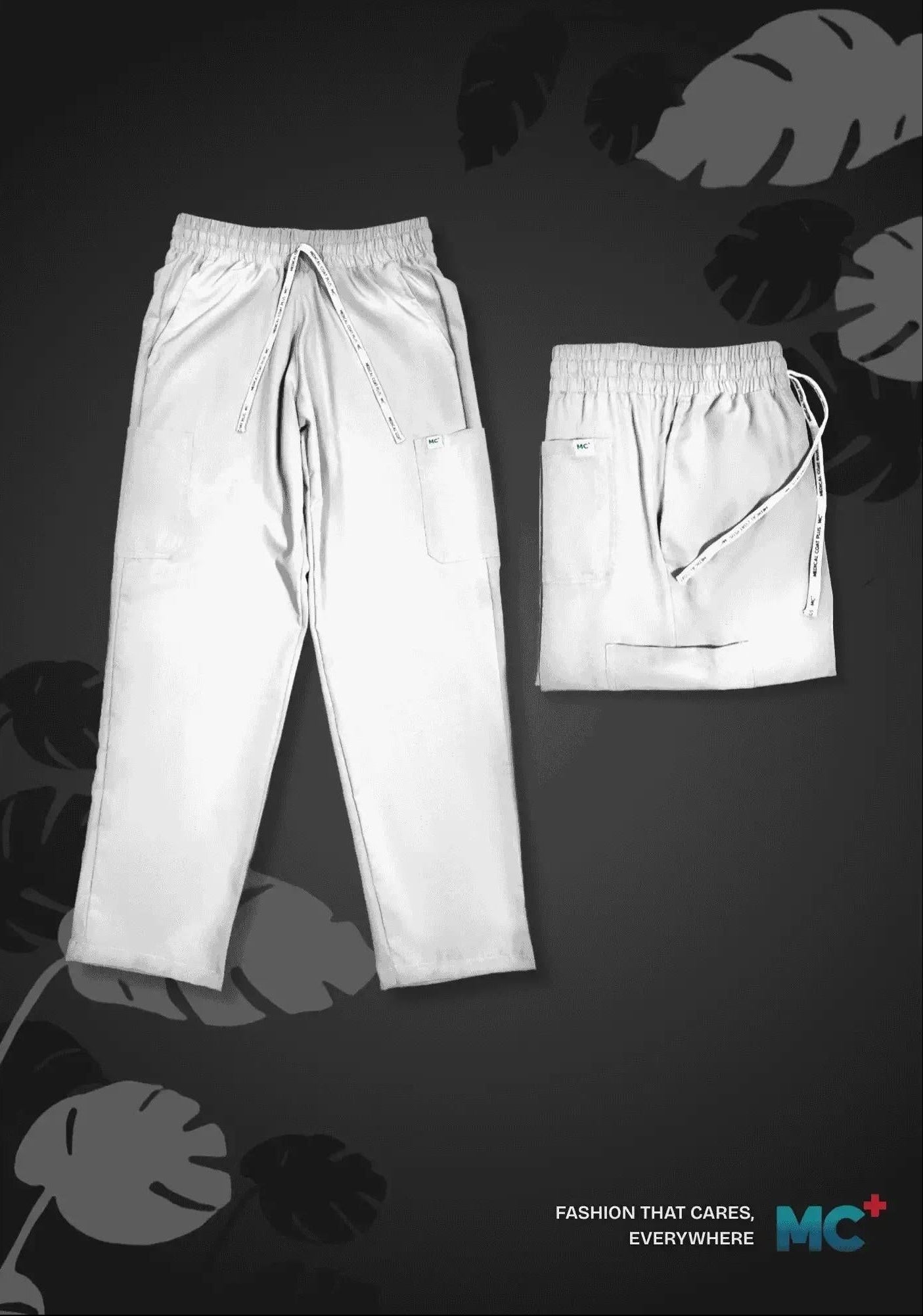 FlexMove Arctic White Straight Cut Bottom Comfortable Durable Material Scrub Suit for Women