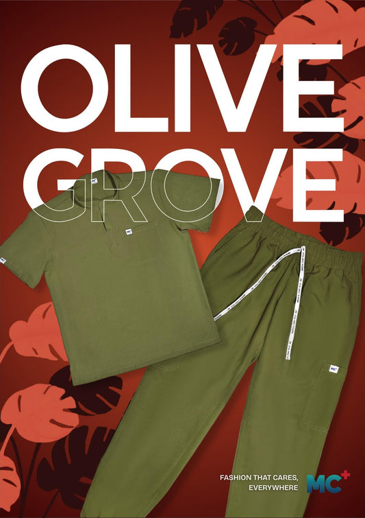 FlexMove Olive Grove Mandarin Tops Comfortable Durable Material Scrub Suit for Women Ideal for Work Environments Reliability and Longevity