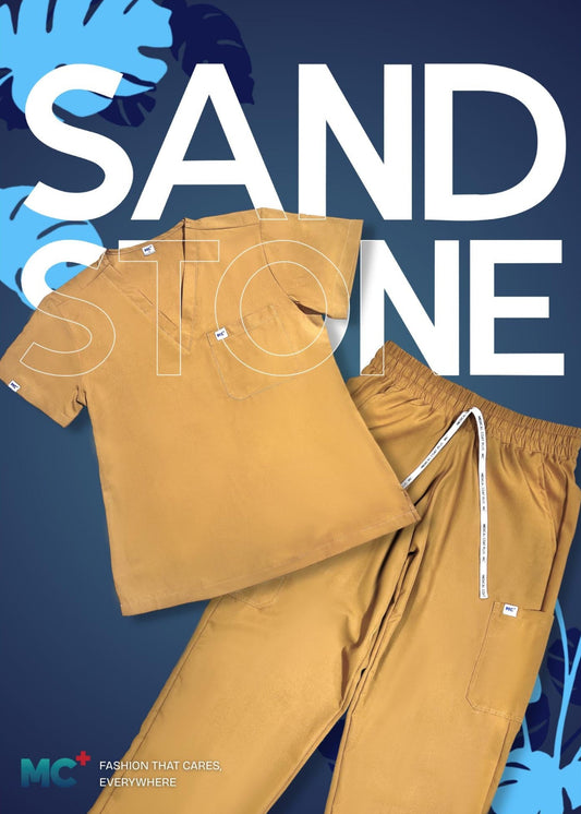 FlexMove Sandstone V-Neck Tops - Comfortable Durable Material Scrub Suit for Women