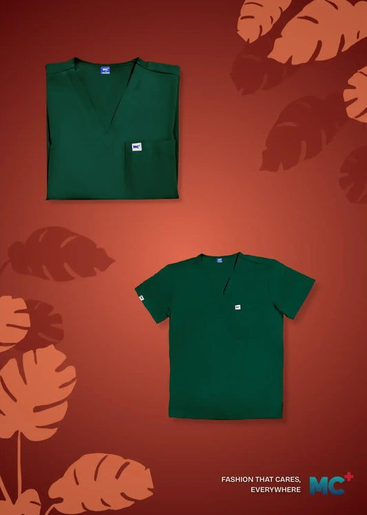 FlexMove Jade Luxe V-Neck Tops Comfortable Durable Material Scrub Suit for Men