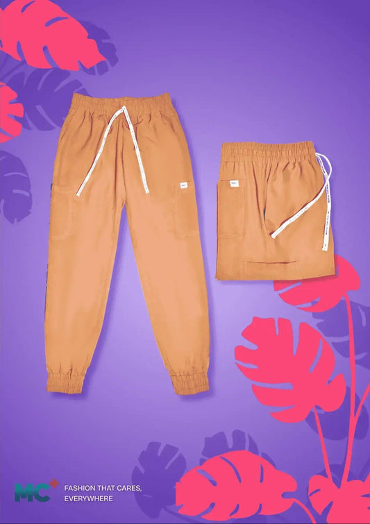 FlexMove Blush Peach Jogger Bottom Comfortable Durable Material Scrub Suit for Men