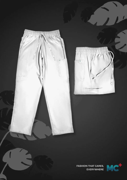 FlexMove Arctic White Straight Cut Bottom Comfortable Durable Material Scrub Suit for Men