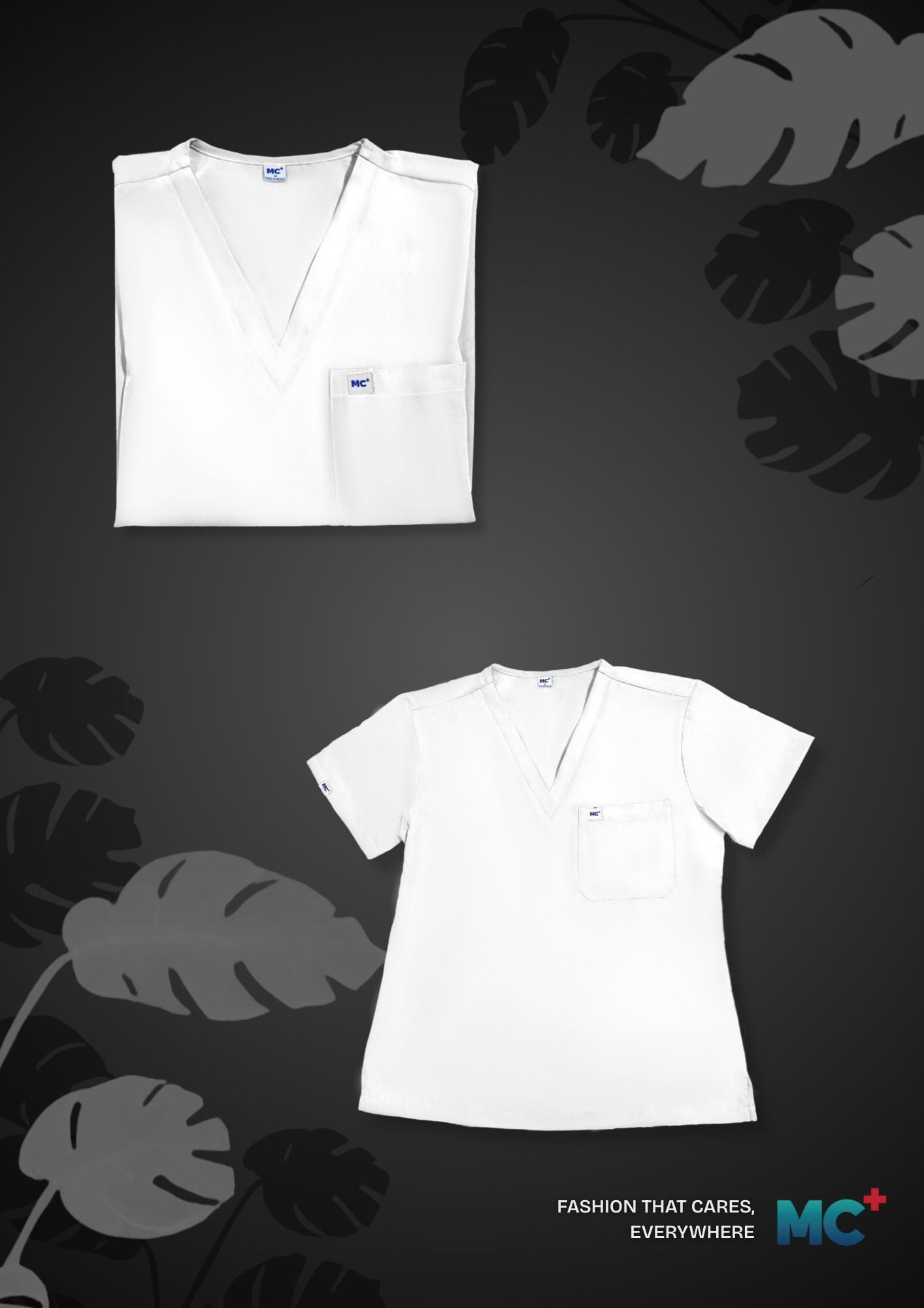 FlexMove Arctic White V-Neck Tops - Comfortable Durable Material Scrub Suit for Women