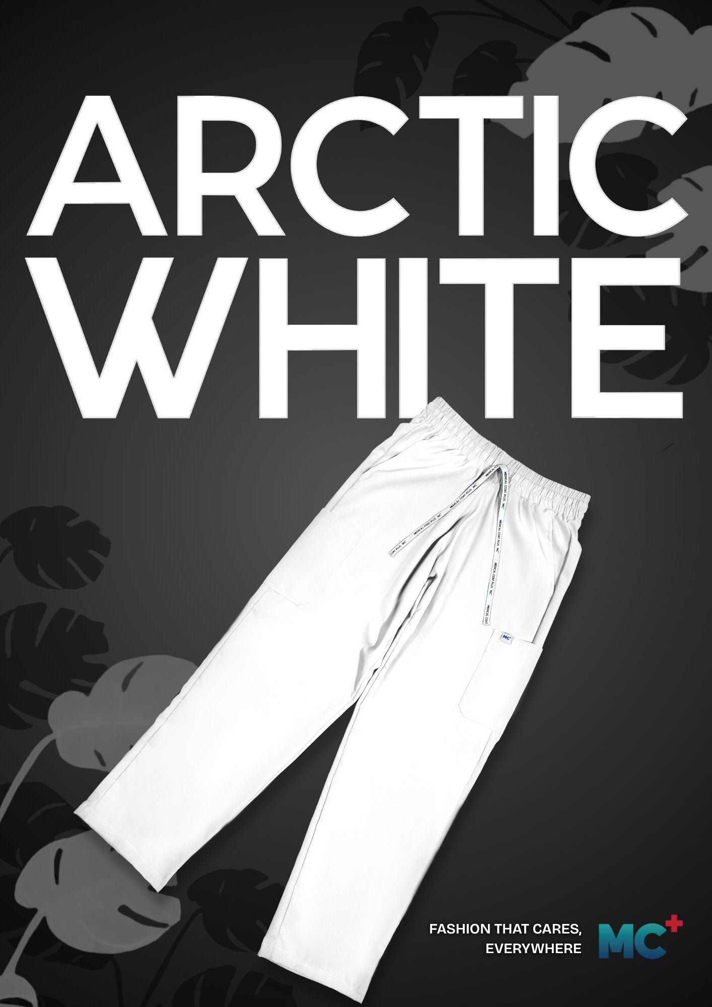 FlexMove Arctic White Straight Cut Bottom Comfortable Durable Material Scrub Suit for Men