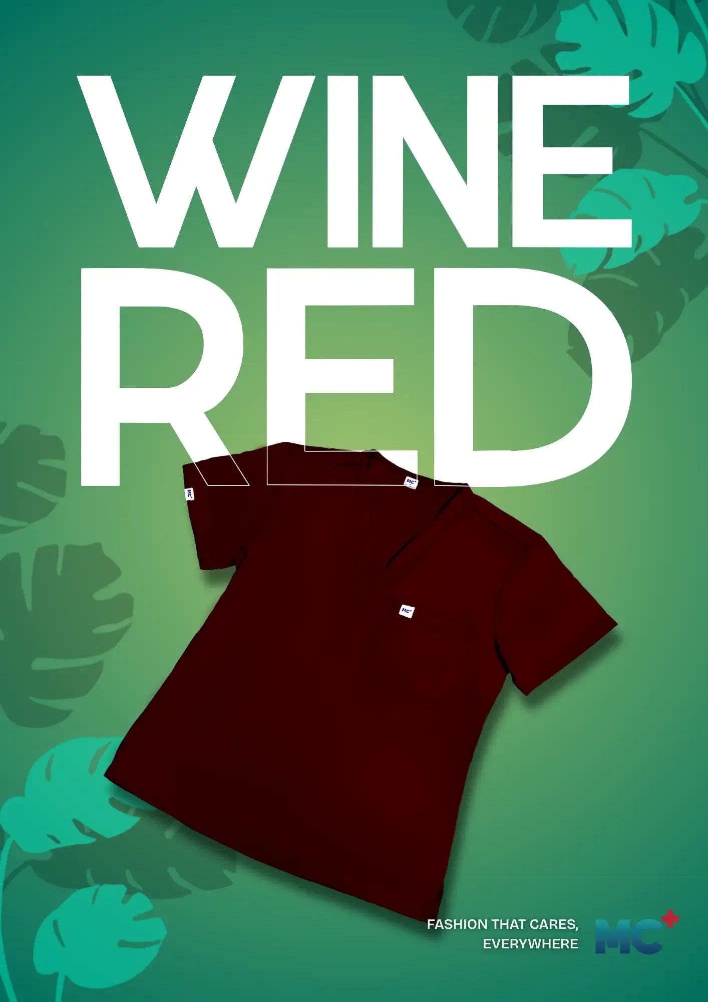 FlexMove Wine Red V-Neck Tops - Comfortable Durable Material Scrub Suit for Women