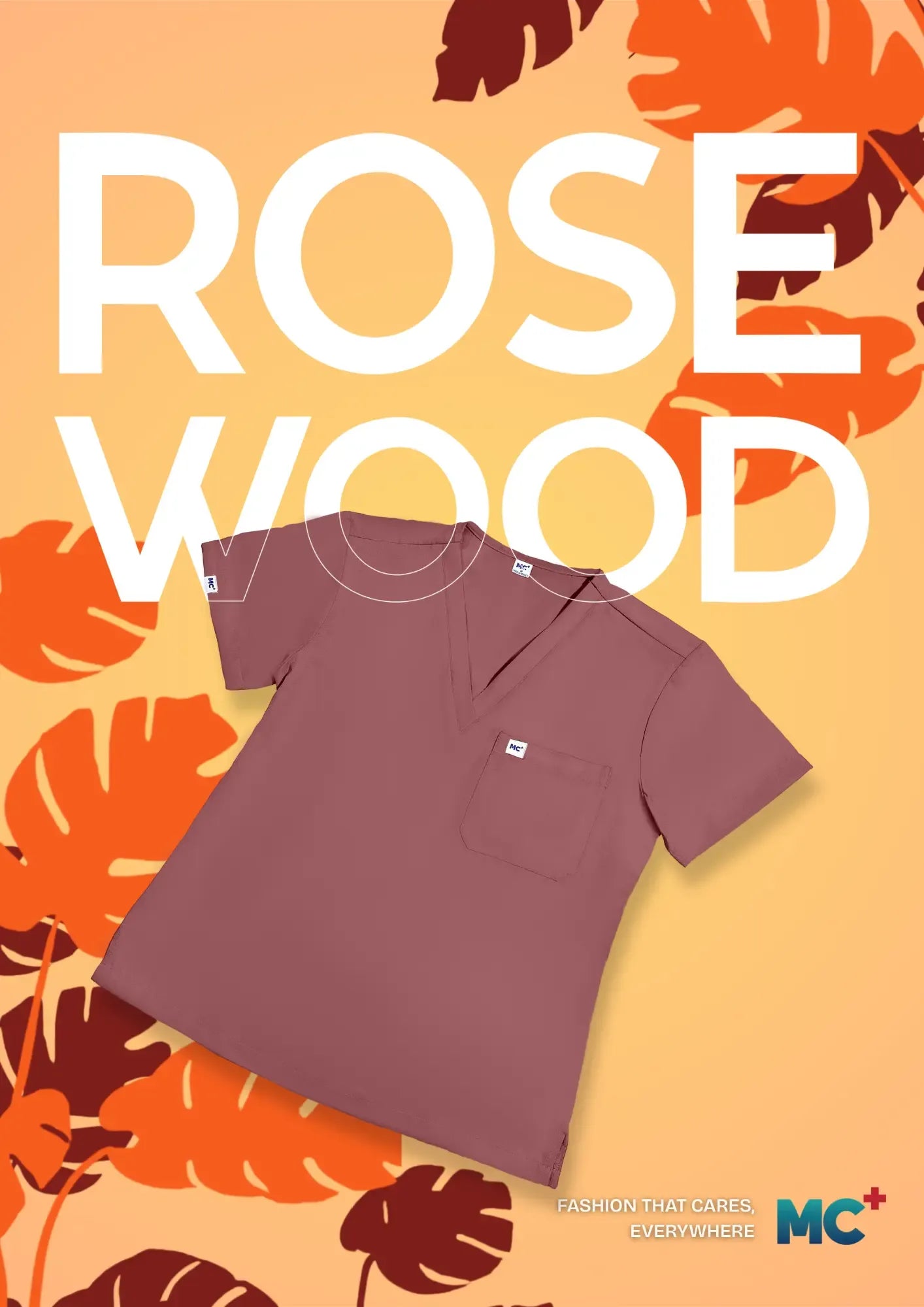 FlexMove Rosewood V-Neck Tops - Comfortable Durable Material Scrub Suit for Women