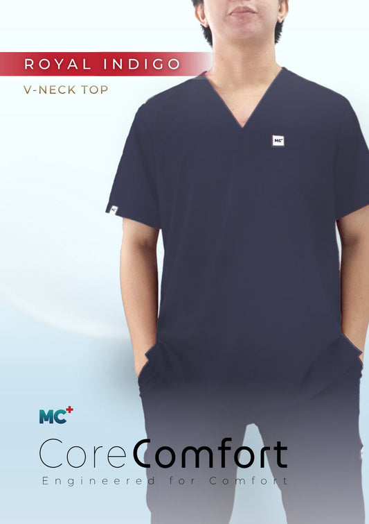 CoreComfort Royal Indigo V-Neck for Men Suitable for Medical Environments