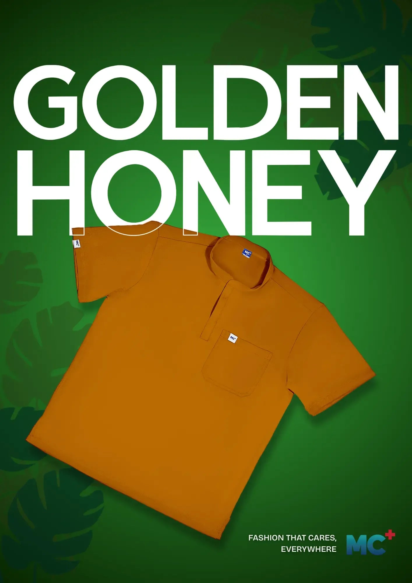 FlexMove Golden Honey Mandarin Tops - Comfortable Durable Material Scrub Suit for Men