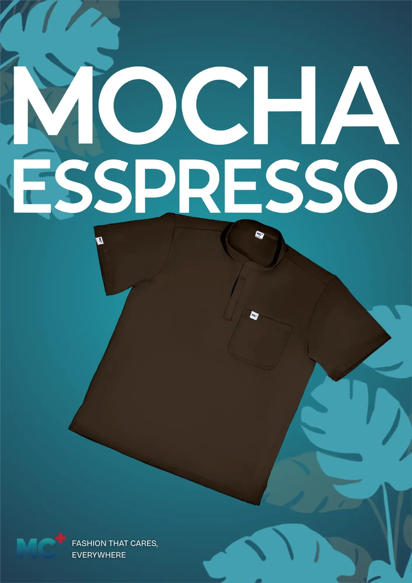 FlexMove Mocha Espresso Mandarin Tops Comfortable Durable Material Scrub Suit for Women Ideal for Work Environments Reliability and Longevity