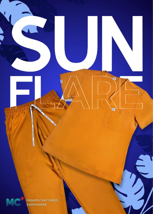 FlexMove Sunflare V-Neck Tops - Comfortable Durable Material Scrub Suit for Women