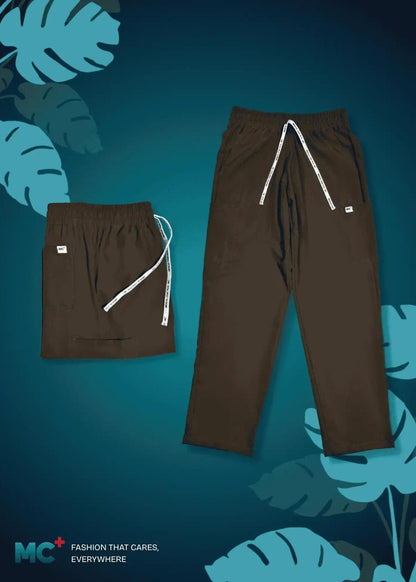 FlexMove Mocha Espresso Straight Cut Bottom Comfortable Durable Material Scrub Suit for Men