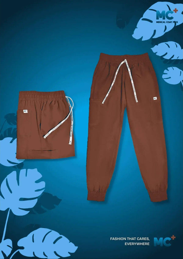 FlexMove Mocha Brown Jogger Bottom Comfortable Durable Material Scrub Suit for Men