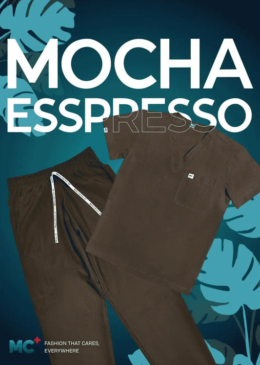 FlexMove Mocha Espresso Straight Cut Bottom Comfortable Durable Material Scrub Suit for Women