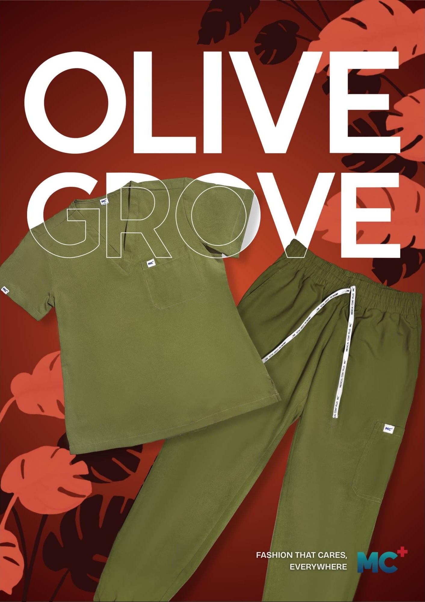 FlexMove Olive Grove V-Neck Tops - Comfortable Durable Material Scrub Suit for Women