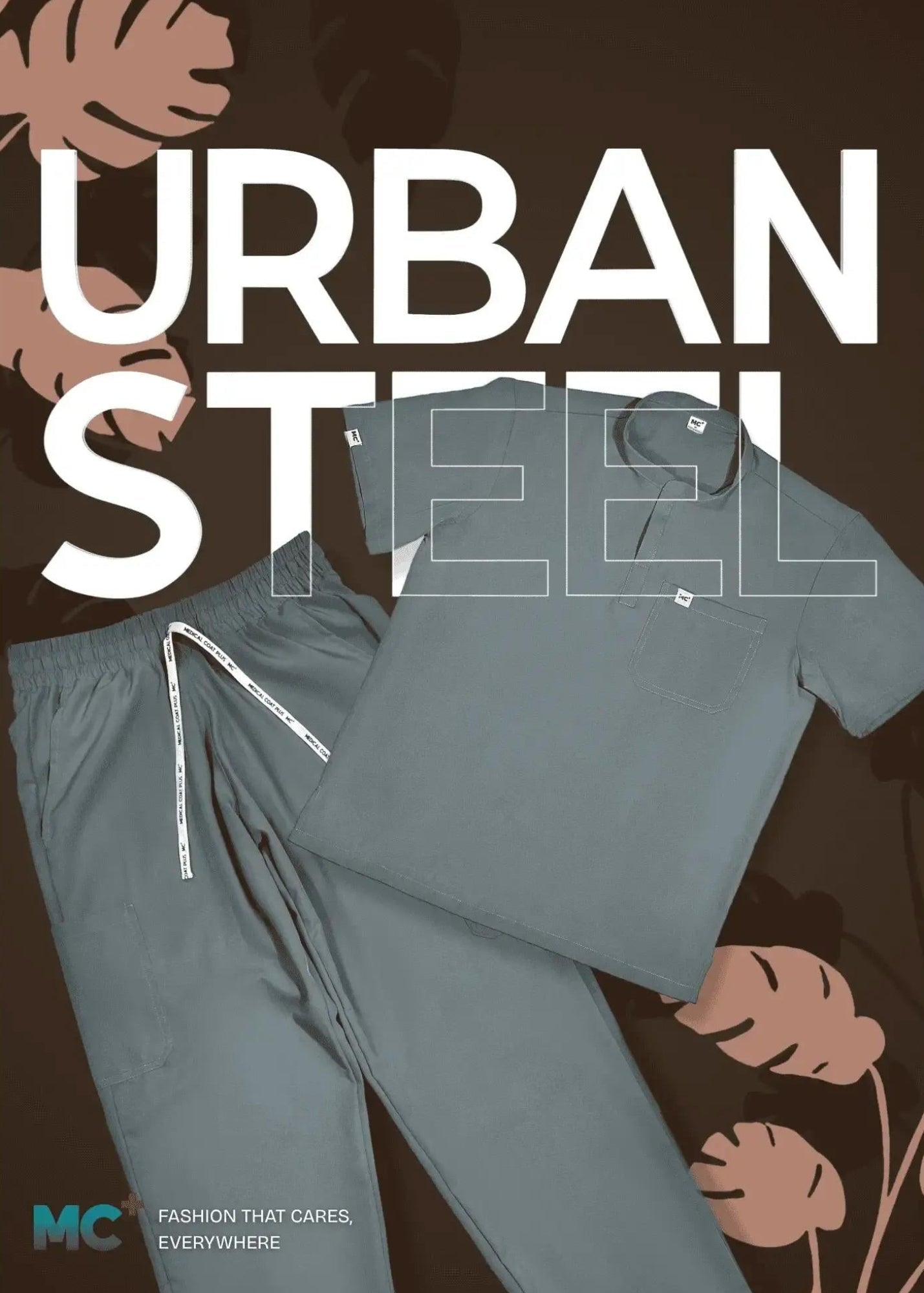 FlexMove Urban Steel Mandarin Tops Comfortable Durable Material Scrub Suit for Women Ideal for Work Environments Reliability and Longevity