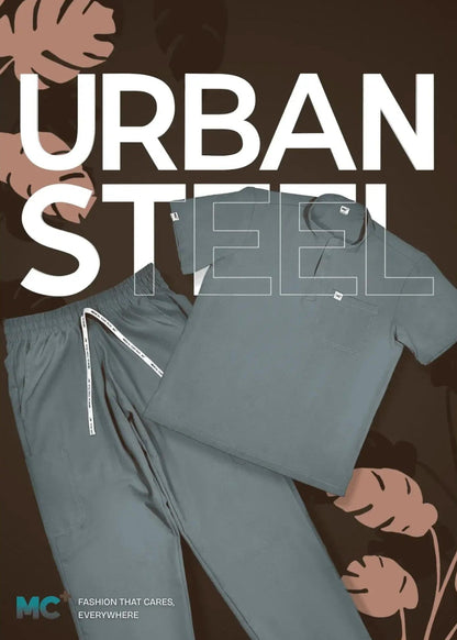 FlexMove Urban Steel Mandarin Tops Comfortable Durable Material Scrub Suit for Women Ideal for Work Environments Reliability and Longevity