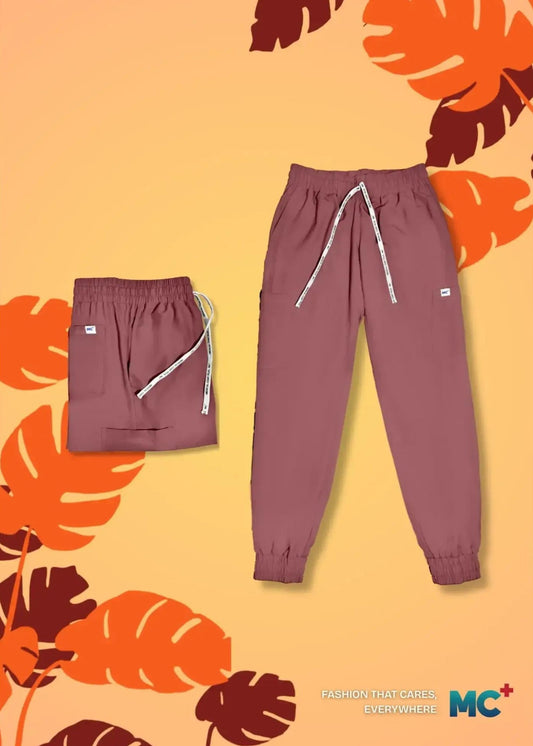 FlexMove Rosewood Jogger Bottom Comfortable Durable Material Scrub Suit for Women