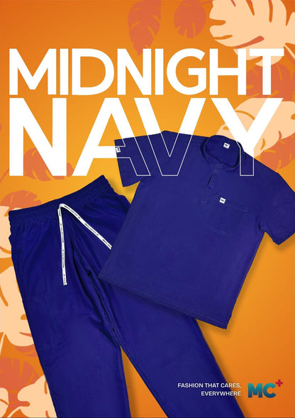 FlexMove Midnight Navy Mandarin Tops Comfortable Durable Material Scrub Suit for Women Ideal for Work Environments Reliability and Longevity