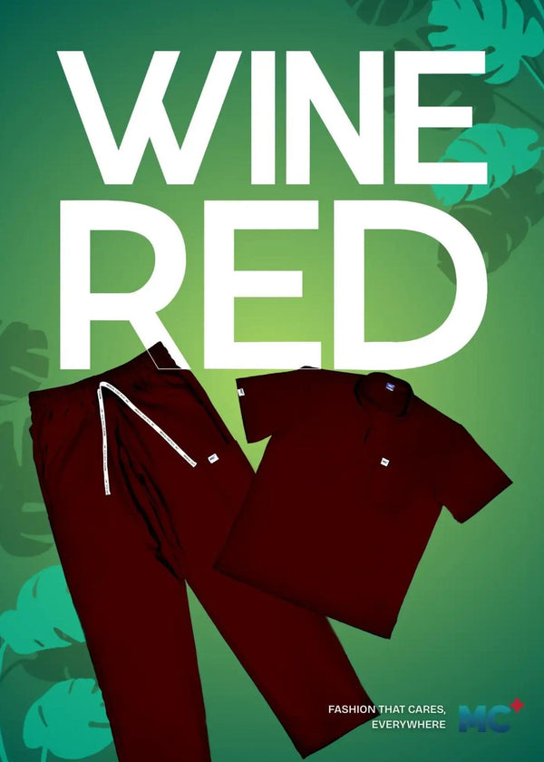 FlexMove Wine Red Mandarin Tops - Comfortable Durable Material Scrub Suit for Men, Ideal for Work Environments, Reliability and Longevity