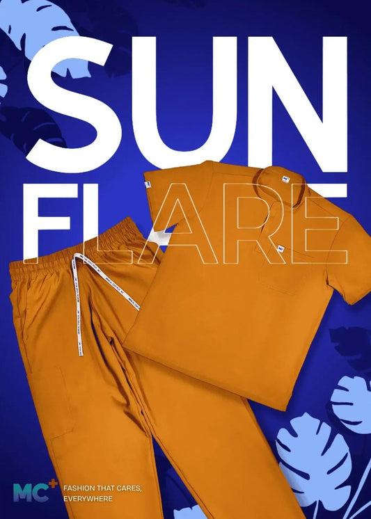 FlexMove Sunflare Mandarin Tops Comfortable Durable Material Scrub Suit for Women Ideal for Work Environments Reliability and Longevity