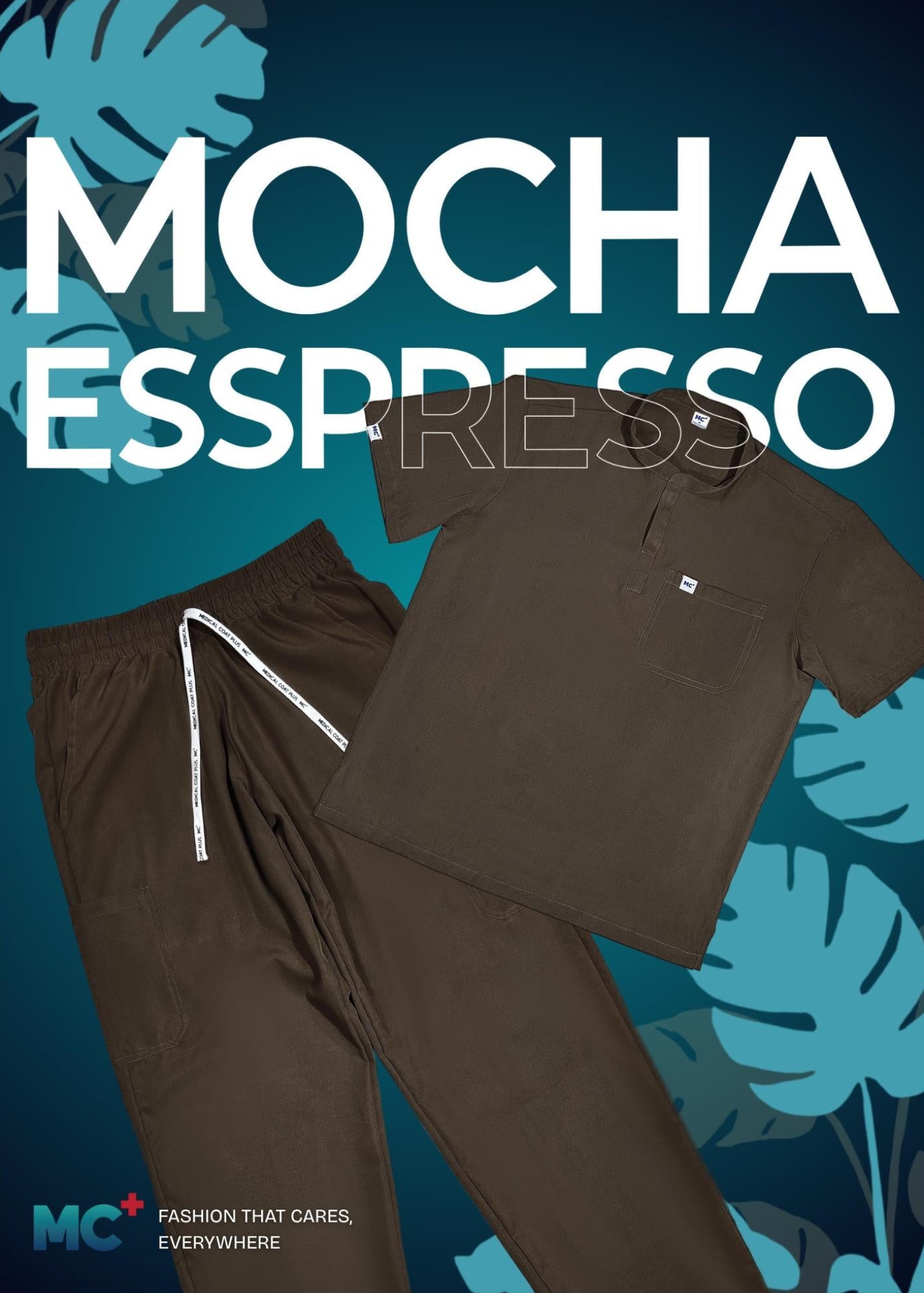 FlexMove Mocha Espresso Mandarin Tops Comfortable Durable Material Scrub Suit for Women Ideal for Work Environments Reliability and Longevity