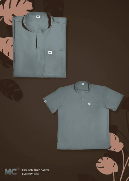 FlexMove Urban Steel Mandarin Tops Comfortable Durable Material Scrub Suit for Women Ideal for Work Environments Reliability and Longevity