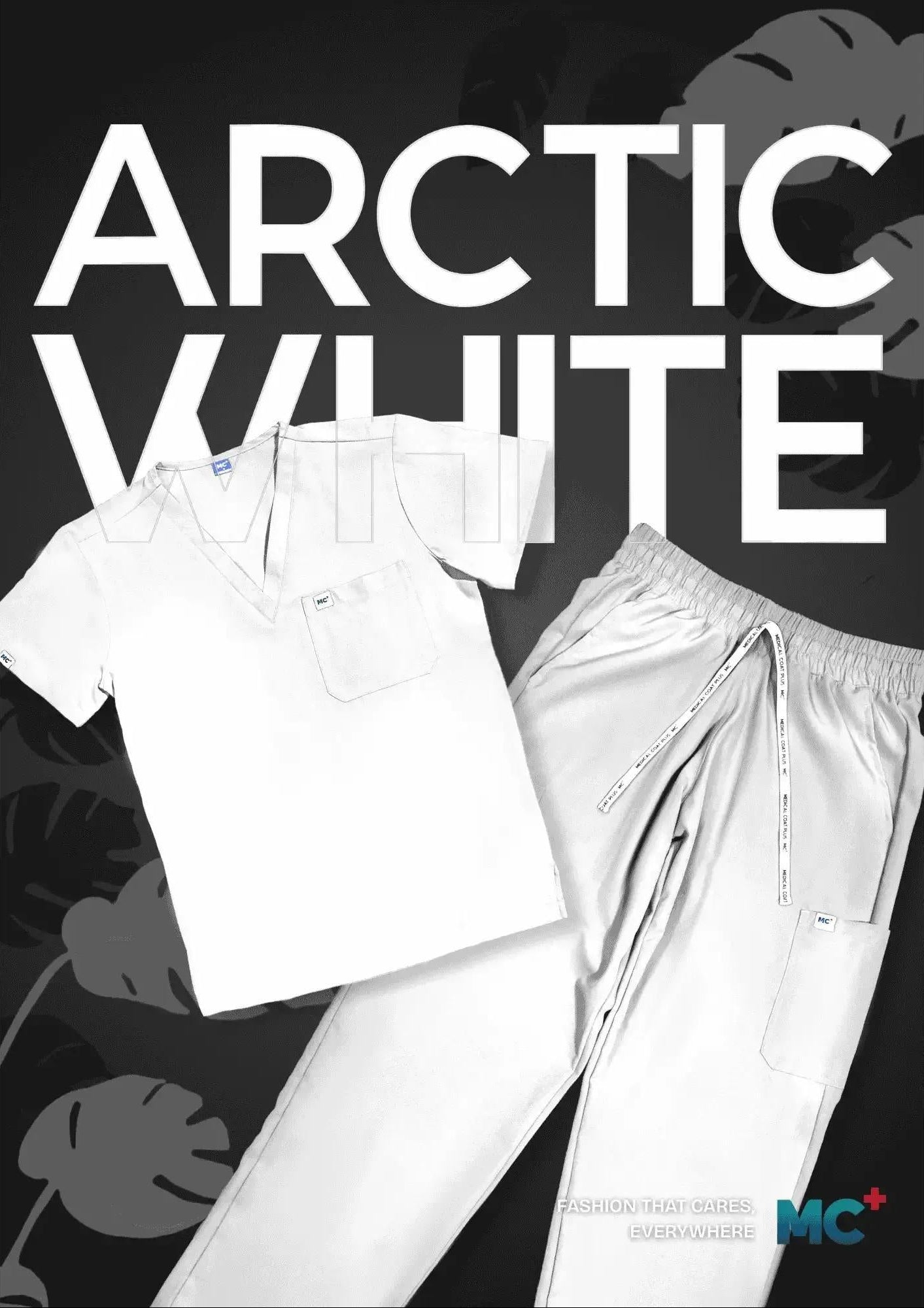 FlexMove Arctic White Straight Cut Bottom Comfortable Durable Material Scrub Suit for Women