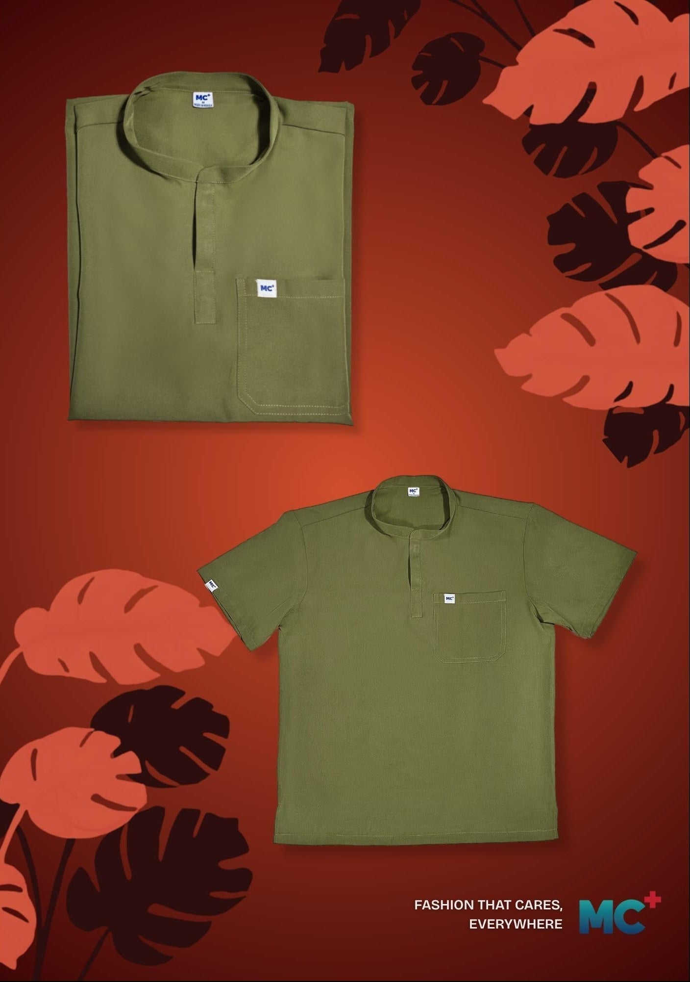 FlexMove Olive Grove Mandarin Tops Comfortable Durable Material Scrub Suit for Women Ideal for Work Environments Reliability and Longevity