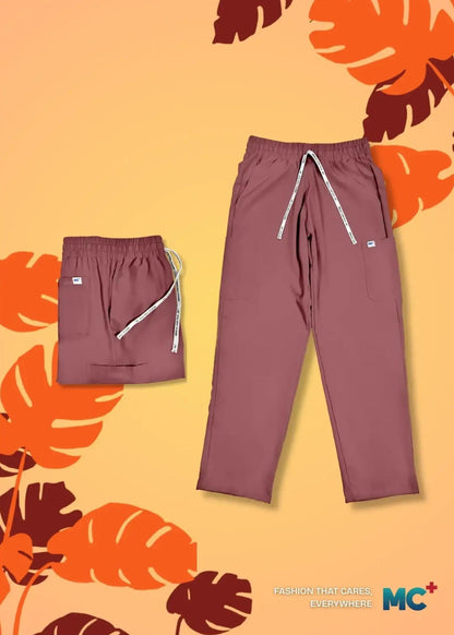 FlexMove Rosewood Straight Cut Bottom Comfortable Durable Material Scrub Suit for Women