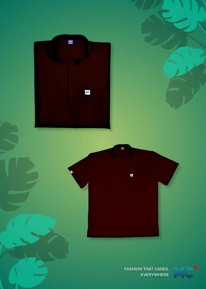 FlexMove Wine Red Mandarin Tops - Comfortable Durable Material Scrub Suit for Men, Ideal for Work Environments, Reliability and Longevity