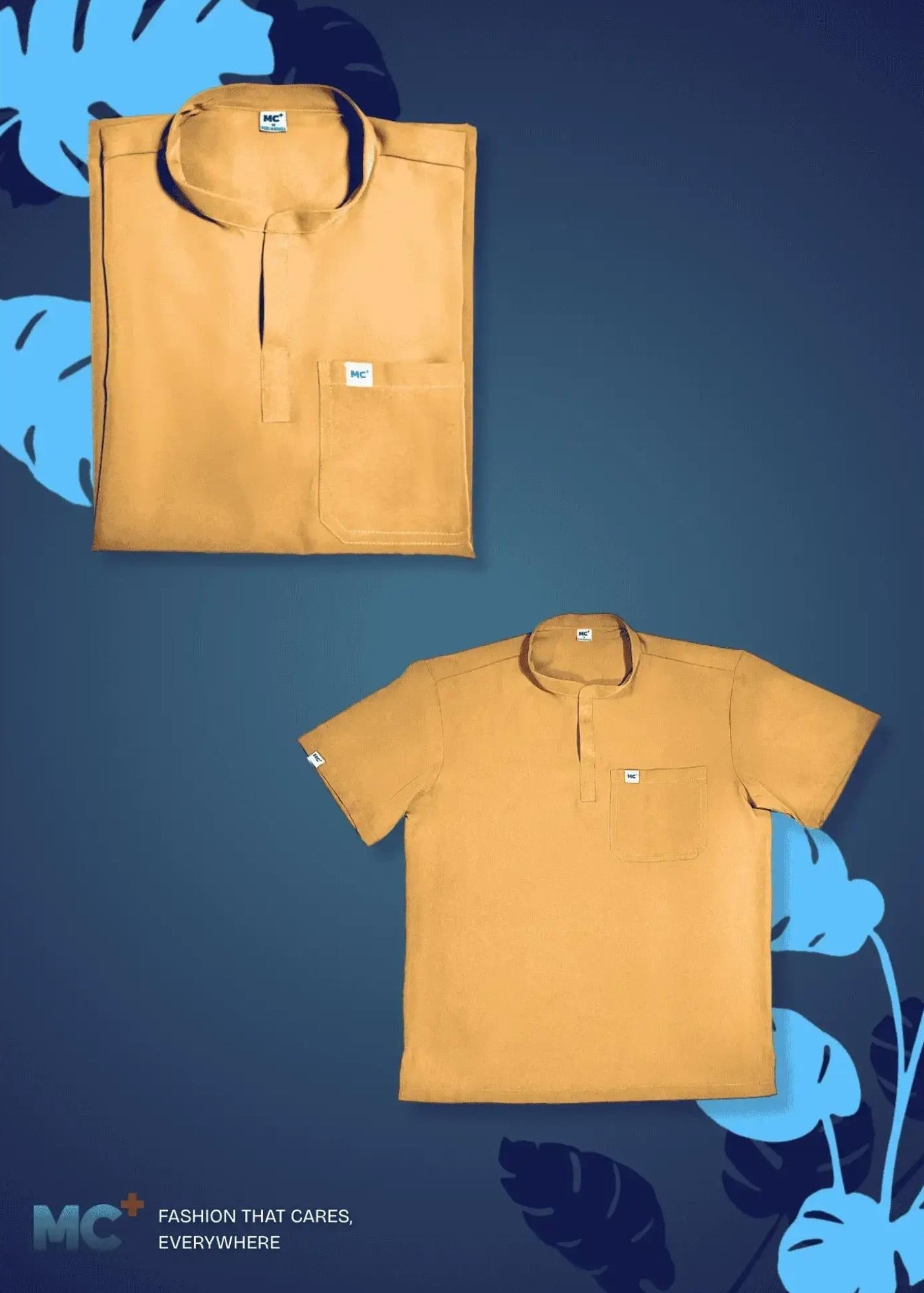 FlexMove Sandstone Mandarin Tops Comfortable Durable Material Scrub Suit for Women Ideal for Work Environments Reliability and Longevity