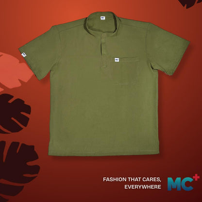 FlexMove Olive Grove Mandarin Tops Comfortable Durable Material Scrub Suit for Women Ideal for Work Environments Reliability and Longevity