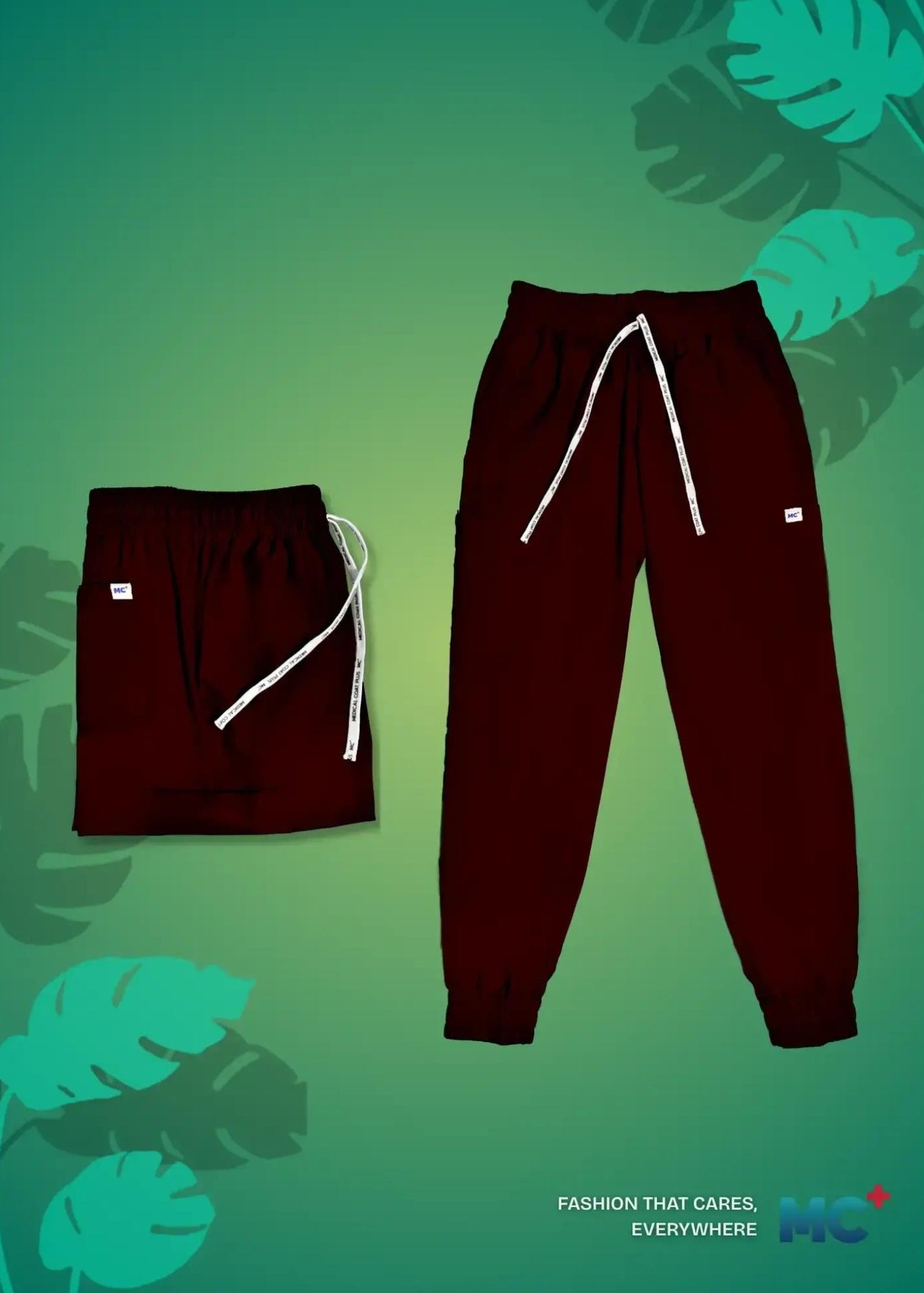 FlexMove Wine Red Jogger Bottom Comfortable Durable Material Scrub Suit for Men