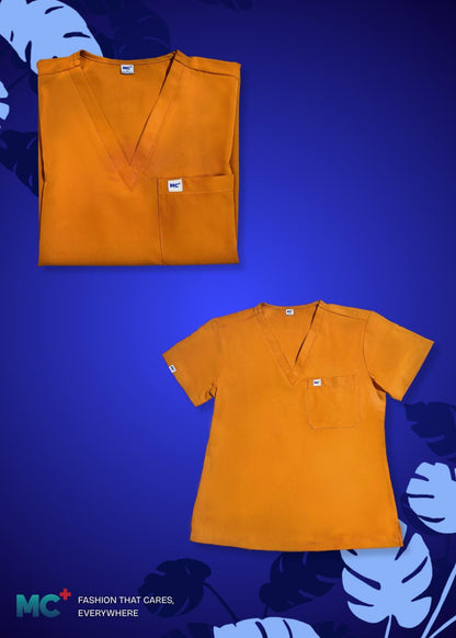 FlexMove Sunflare V-Neck Tops - Comfortable Durable Material Scrub Suit for Women