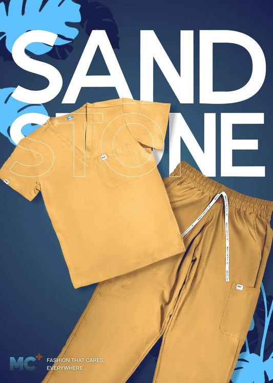 FlexMove Sandstone Straight Cut Bottom Comfortable Durable Material Scrub Suit for Women