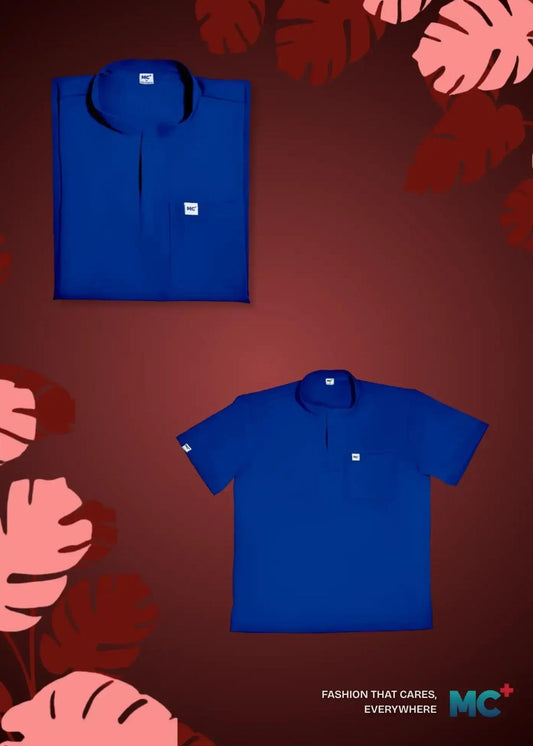 FlexMove Sapphire Mandarin Tops Comfortable Durable Material Scrub Suit for Women Ideal for Work Environments Reliability and Longevity