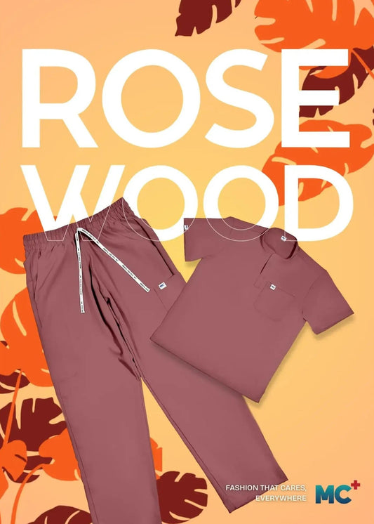 FlexMove Rosewood Straight Cut Bottom Comfortable Durable Material Scrub Suit for Women